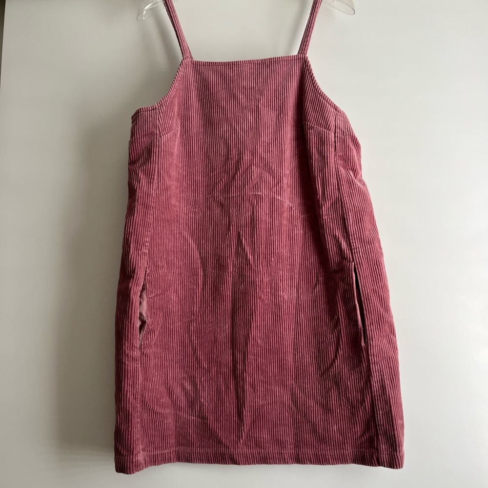 Corduroy pink dress with pockets